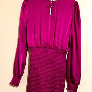 Lulu’s dress. Pink, Silky, long sleeves, Mini. Never used. New without tag.